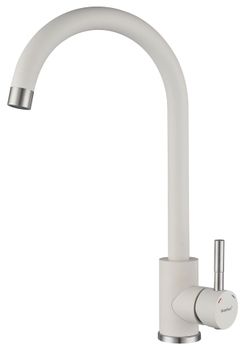 GRANFEST QUARZ Смеситель для кухни U-обр. D-35мм белый арт. GF- — фото 1, Смесители для кухни