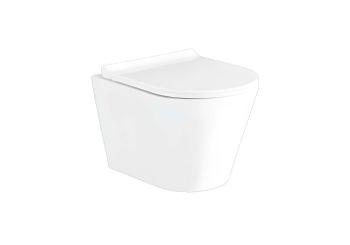 Унитаз подвесной безободковый AQUATEK АЛЬФА 520 x 370 x 330 мм, тонкое сиденье с механизмом плавного — фото 3, Подвесные унитазы