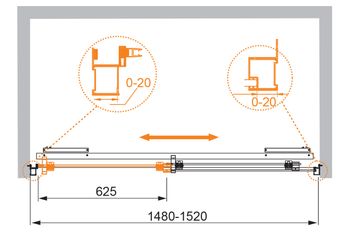 Душевая дверь CEZARES LUX-SOFT-W-BF-1-150-C-Cr-IV — фото 3, Душевые двери в нишу