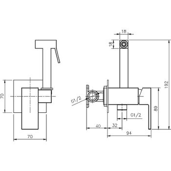 Гигиенический душ со смесителем Rush Thira TR3635-99Black Черный матовый — фото 2, Гигиенические души