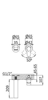 Встраиваемый смеситель для раковины CEZARES NAUTIC-BLI2-BIO — фото 2, Смесители для раковины