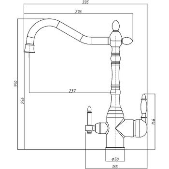 Смеситель для кухни Veragio Milano 30639 Золото — фото 7, Смесители для кухни