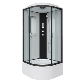 Душевая кабина Niagara Classic NG-6707-14P (80х80х215) высокий поддон(40см),черный,стекло прозрачное — фото 1, Душевые кабины