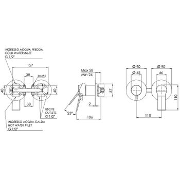 Смеситель для душа Remer Slash SL93ZP Хром — фото 2, Смеситель для душа