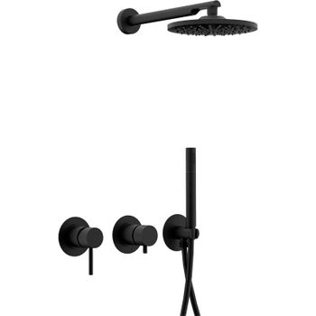 Душевая система Remer X-Style X96S02ONO Черная матовая — фото 1, Встраиваемые душевые комплекты