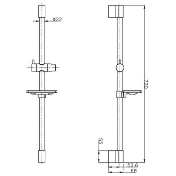 Душевая штанга AQUAme AQM8203CR Хром — фото 2, Штанги для душа