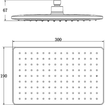 Верхний душ Swedbe Calypso 5041 Хром — фото 2, Верхние души