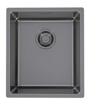 Мойка для кухни KOMBINO 20 MONARCH ANTHRACITE SAT-90 500X400X195 U в комплекте с выпуском без сифона — фото 1, Кухонные мойки