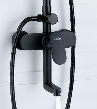 Душевая система Bond B01-9488 Черная матовая — фото 5, Душевые стойки
