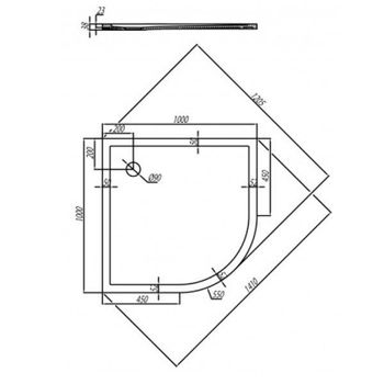 Душевой поддон из искусственного камня Aquaton Калифорния 100x100 1A715436CA010 Белый — фото 3, Душевые поддоны из искусственного камня