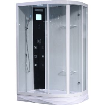 Душевая кабина Orans 130x90 L 86155al с гидромассажем профиль Белый задние стенки Белые — фото 1, Душевые кабины