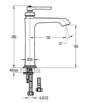 Смеситель для накладных раковин CEZARES LIBERTY-F-LC-01-W0 — фото 4, Аксессуары для раковины