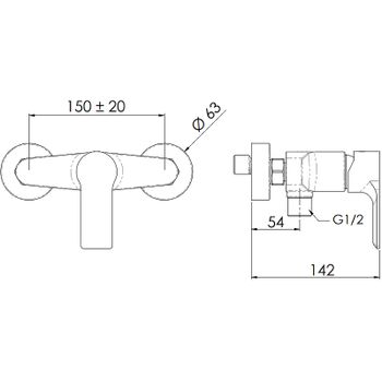 Смеситель для душа Remer Energy EY33 Хром — фото 2, Смеситель для душа