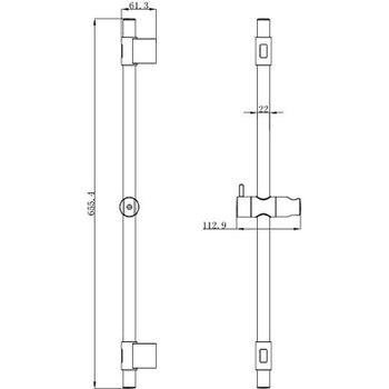 Душевая штанга Milardo Simp SIM6500M17 Хром — фото 2, Штанги для душа