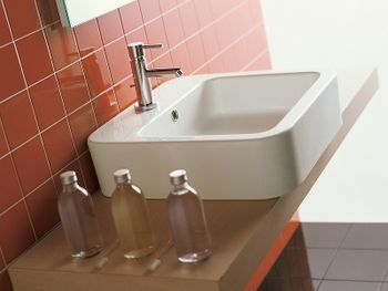 Раковина Hatria Happy Hour 48 Y0M701 Белая — фото 4, Раковины накладные