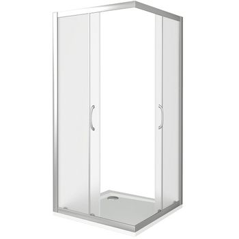 Душевой уголок Good Door Neo CR-80-C-CH 80х80 профиль Хром стекло прозрачное — фото 2, Квадратные душевые уголки