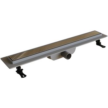 Душевой лоток Drain Leo-11-60 прямой 600 хром Ø 40 мм на ножках, с переходником 40/50 — фото 8, Душевые лотки