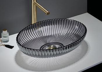 Раковина-чаша CeramaLux 51 GL49A Графит — фото 3, Раковины накладные