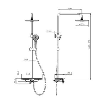Душевая система AQUAme AQM8002W Белая матовая — фото 2, Душевые стойки