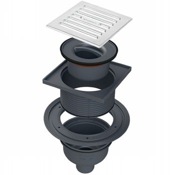 Душевой трап Bettoserb 14702510 с решеткой Хром глянцевый — фото 1, Трапы для душа