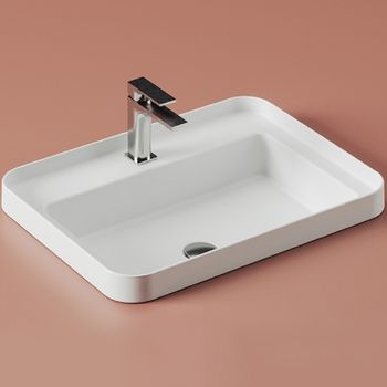 Раковина Artceram Fuori 60 TFL034 05 00 Белая матовая — фото 1, Раковины встраиваемые сверху