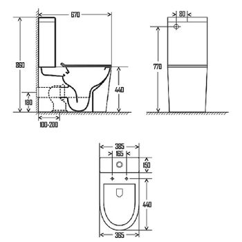 Унитаз компакт AQUAme AQM1001 без бачка с сиденьем Микролифт — фото 5, Напольные унитазы