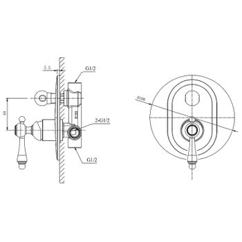 Смеситель для душа Caprigo Fonte 12-551-vot Бронза — фото 2, Смеситель для душа