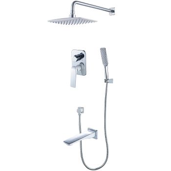 Душевая система Lemark Allegro LM5922CW Хром Белый — фото 1, Встраиваемые душевые комплекты