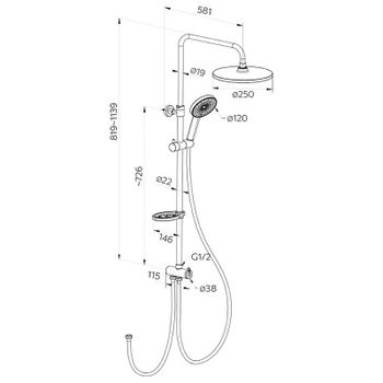 Душевая система Milardo Ideal Spa ILSSB3FM76 Хром — фото 8, Душевые стойки