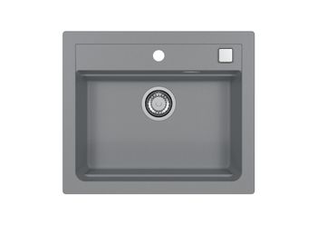 Мойка для кухни ALVEUS GRANITAL ATROX 30 CONCRETE - G81 590 X 500 1X в комплекте с сифоном 1132823, — фото 1, Кухонные мойки