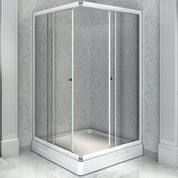 Душевой уголок Radomir 110x90 R 1-03-1-2-0-1220 с поддоном профиль Белый стекло прозрачное — фото 1, Прямоугольные душевые уголки
