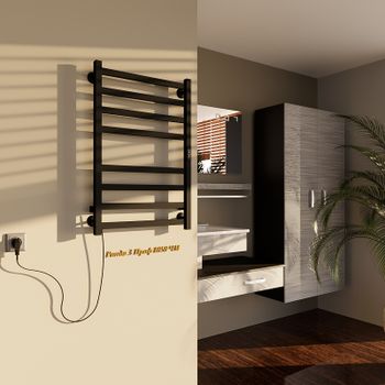 Электрический полотенцесушитель Altasan Ронда 3 Проф 80х50 Ронда3Проф8050ЧМ Черный муар — фото 5, Электрические полотенцесушители