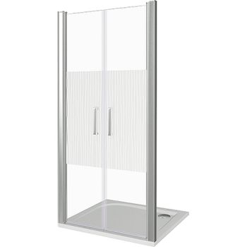 Душевая дверь Good Door Pandora SD-100-T-CH 100 профиль Хром стекло прозрачное с рисунком — фото 1, Душевые двери в нишу