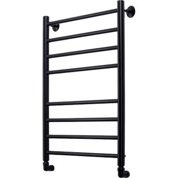 Водяной полотенцесушитель Comfysan Luce W-8 80x50 013509 Черный матовый — фото 1, Водяные полотенцесушители