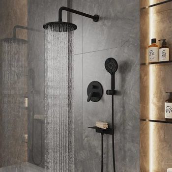 Душевая система Milardo Rora RORBL02M67 Черная матовая — фото 8, Встраиваемые душевые комплекты