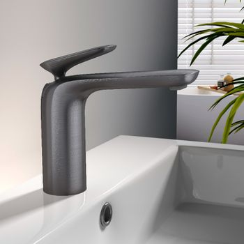 Смеситель для раковины AQUAme Como AQM6510GM Оружейный металл — фото 3, Смесители для раковины