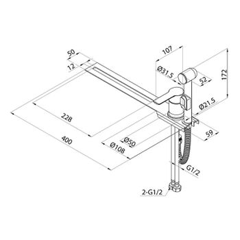 Гигиенический душ со смесителем Milardo Tidy 001SB00M08 Хром — фото 10, Гигиенические души