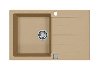 Мойка для кухни ALVEUS GRANITAL CADIT 20 BEIGE - G55 790 X 500 1X в комплекте с сифоном 1132823, — фото 1, Кухонные мойки