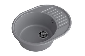 GRANFEST Мойка QUARZ 58 1-чаша+крыло 620*480мм темно-серый арт.GF-Z- — фото 2, Кухонные мойки