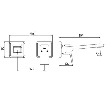 Смеситель для раковины E.C.A. Tiera 102167605C1EX-KK Черный матовый — фото 2, Смесители для раковины