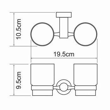 Аксесс Donau K-9428DC Подстаканник двойной (блистер), КЕРАМИКА, хром, WasserKRAFT — фото 4, Прочие аксессуары и комплектующие