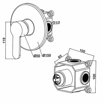 Смеситель для душа Swedbe Platta 5523 Хром — фото 5, Смеситель для душа