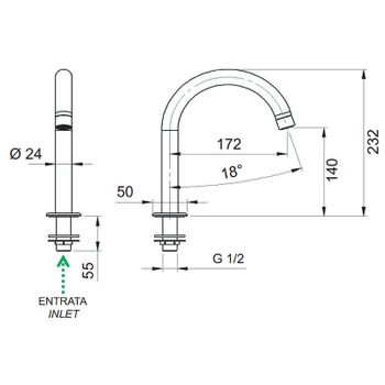Смеситель для раковины Remer Class Line L57 Хром — фото 2, Смесители для раковины