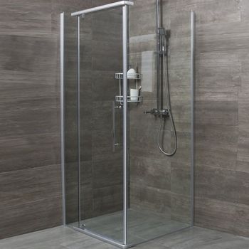 Душевой уголок Erlit Comfort 100х100 ER10110H-C1 профиль Хром стекло прозрачное — фото 4, Квадратные душевые уголки