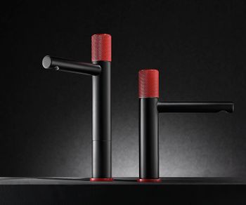 Смеситель для раковины Bronze de Luxe Avantgarde 2010RH Черный Красный — фото 4, Смесители для раковины