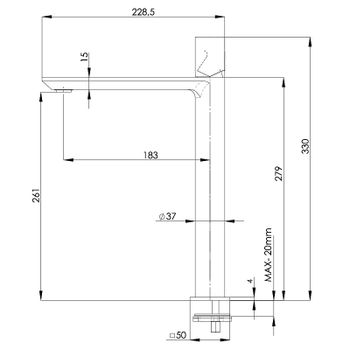 Смеситель для раковины Remer Edge EG512LXL Хром — фото 2, Смесители для раковины