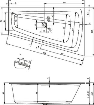 Акриловая ванна Riho Still Smart 170x110 B102001005 (BR0400500000000) L без гидромассажа — фото 3, Акриловые ванны