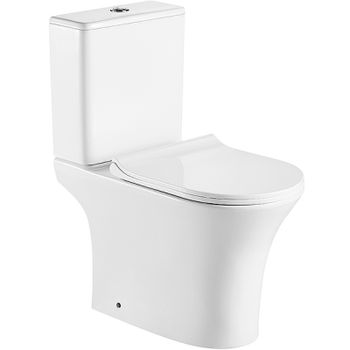 Унитаз компакт CeramaLux 1217-1А Белый глянцевый с бачком и сиденьем Микролифт — фото 1, Напольные унитазы