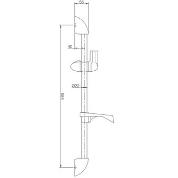 Душевая штанга Haiba HB8001 Хром — фото 2, Штанги для душа