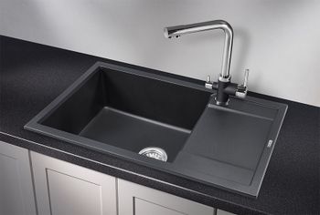 Granula-7805, ЧЁРНЫЙ, кухонная мойка, кварц — фото 2, Кухонные мойки